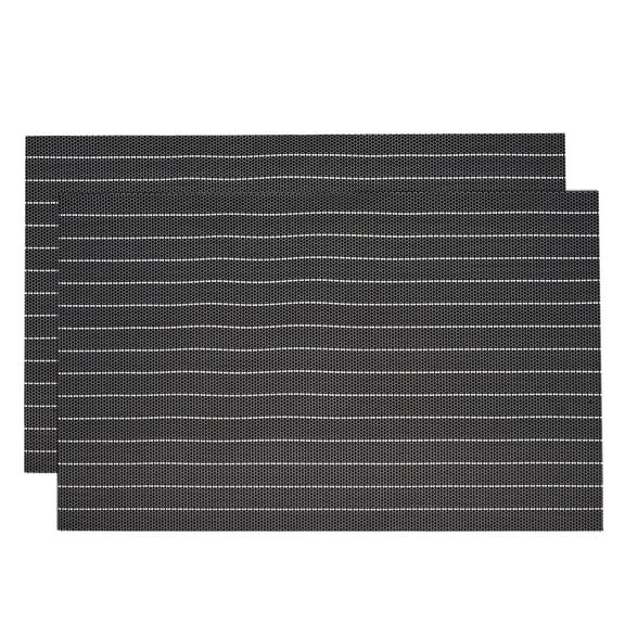 Uxcell Place Mats, 450x300mm Table Mats Pack of 2 Washable Woven Placemat Black