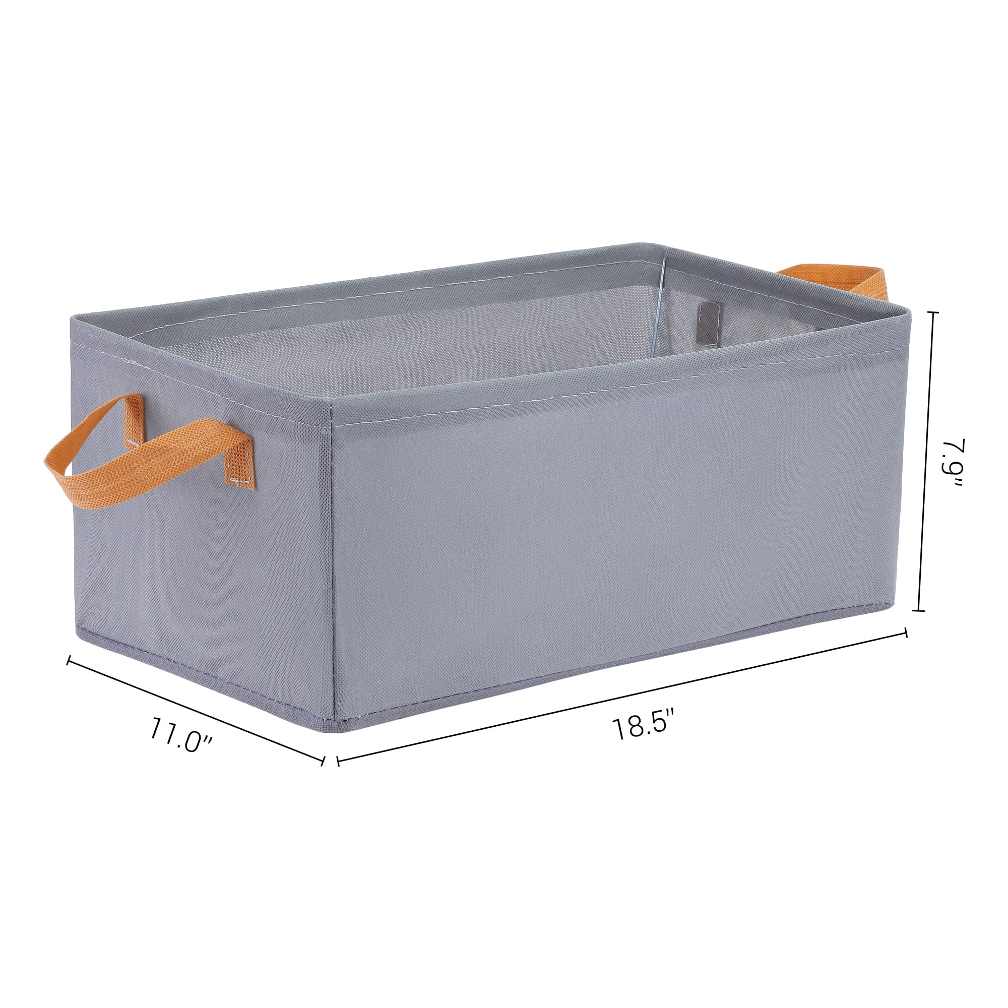 Unique Bargains Storage Bin with Handles for Shelves 1 Pack Basket Grey