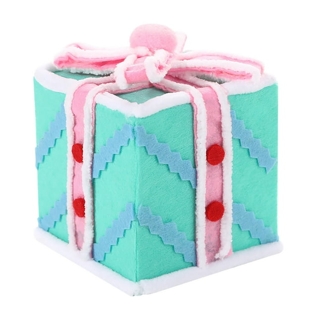 Christmas Tree Decoration Macaron-Themed Gift Box, Color-Blocked Design for Party and Home Decor, Empty Decorative Box for Festive Display and Styling
