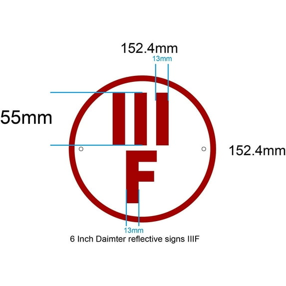 III F Floor Truss Circular Sign (WHITE ,Reflective Aluminum ,HEAVY DUTY,6X6, RUST Free )