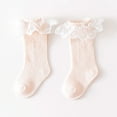 thumbnail image 5 of Baby Girl Solid Color Mesh Patched Design Lace Socks, 5 of 7