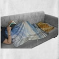 thumbnail image 6 of Italian Soft Flannel Fleece Throw Blanket, Terrace Promenade Balcony and Pine Trees in Bolsena Lake Italy Print, Cozy Plush for Indoor and Outdoor Use, 50" x 60", Blue and Pale Brown, by Ambesonne, 6 of 6