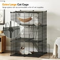 thumbnail image 2 of Large Cat Cage, 3-Tier Indoor Cat Enclosures, DIY Cat Playpen Detachable Metal Wire Catio Kennel with Hammock and Hanging Balls, for 1-2 Cats, Ease of Assembly,, 2 of 9