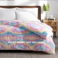thumbnail image 4 of Bare Home Shaggy Faux Fur Duvet Cover - Ultra Soft - Fluffy Crystal Velvet - King/Cal King, Multi Tie-Dye, 4 of 7
