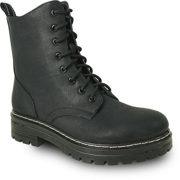 kozi Canada Women Ankle Casual Riding Bootie LEILA-2 Fall Boot Side Zipper Black