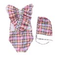 thumbnail image 3 of Baby Girl Swimsuit Cute One Piece Bathing Suit with Sun Protection Ruffles Swimwear (9M-6T), 3 of 3