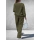 thumbnail image 2 of Conjunto de Chándal para Mujer PRETTYGARDEN Cuello en V Pantalones Holgados Verde Militar XXL, 2 of 6