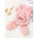 thumbnail image 1 of 1pc Winter Pet Jumpsuit With Love Heart & Flower Print, Faux Two Piece Design, Bib Overalls & Four Feet, Windproof & Warm, For Cats And Dogs, 1 of 4