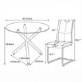 thumbnail image 2 of Sumdeal 5-Piece Dining Table and Chair Set, Modern Dining Set, Tempered Glass Tabletop, PU Upholstered Chairs, Metal Legs, Space-Saving, Suitable for Living Rooms, Kitchens, and Dining Rooms, 2 of 5