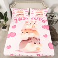 thumbnail image 2 of Homewish Cartoon Guinea Pig 3pcs Twin Sheet Sets For Kids Teens Girls,Kawaii Animal Twin Fitted Sheet,Love Heart Print Breathable Flat Sheet,Lightweight Room Decor, 2 of 7