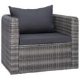 thumbnail image 2 of vidaXL 6 Piece Garden Sofa Set with Cushions & Pillows Poly Rattan Grey, 2 of 5