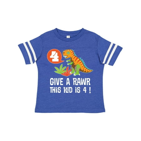 

Inktastic 4th Birthday Party Dinosaur Outfit Gift Toddler Boy Girl T-Shirt