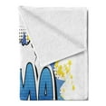 thumbnail image 2 of Emma Soft Flannel Fleece Throw Blanket, Youthful Energetic Name Design for Teenage Girls Cartoon Stars and Burst, Cozy Plush for Indoor and Outdoor Use, 60" x 80", Blue Yellow and Black, by Ambesonne, 2 of 5