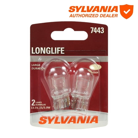Sylvania 7443 Long Life Mini Bulb, 2 Pack, Compatible with Multiple Cars