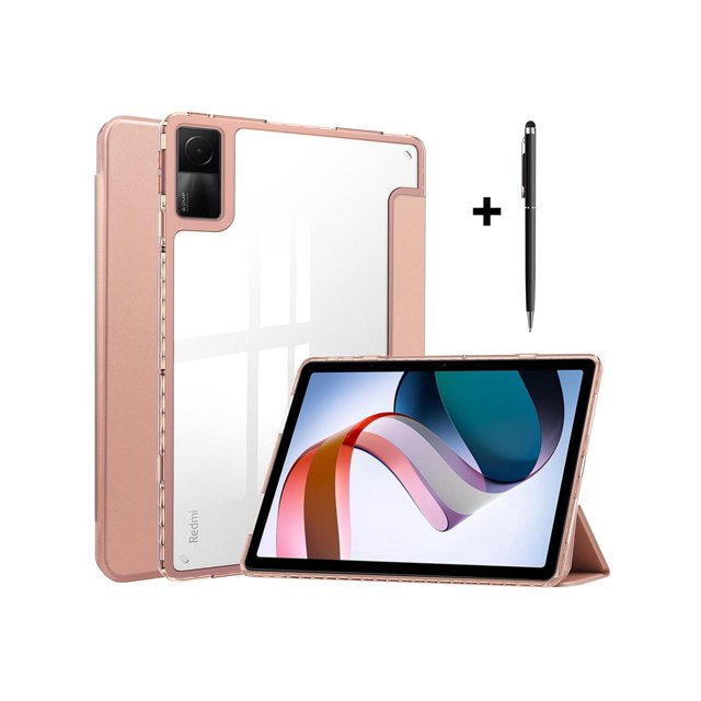 Étui de Protection pour Xiaomi Redmi Pad 10.61 Pouces 2022 avec Support pour S Pen, Étui Rigide Transparente avec Support Intelligent Trifold et Stylet Universel