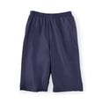 thumbnail image 1 of Shorts estilo bermuda con cintura elástica para mujer, color azul marino, talla 2X grande, 1 of 3