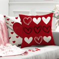 thumbnail image 5 of Valentine''s Day Pillow Covers 18x18 Inch Set of 2 Black and White Lines Love Heart Decor Red Throw Pillow Covers Valentine''s Day Cushion Case Decoration for Sofa Couch 54B, 5 of 6
