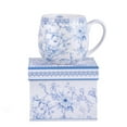thumbnail image 2 of STP GOODS Blue Flowers Bone China Big Belly Mug in Gift Box 16.23 fl oz (480 ml) Floral Mug Coffee and Tea Mug for Latte Cocoa Chocolate, Blue and White Dinnerware, 2 of 7