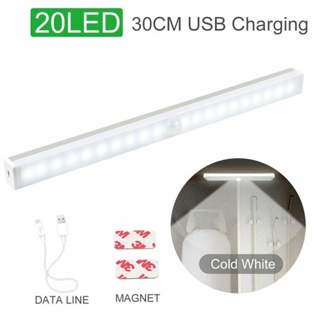 

30cm Wireless LED Closet Light PIR Motion Sensor USB Rechargeable Strip Cabinet Lamp