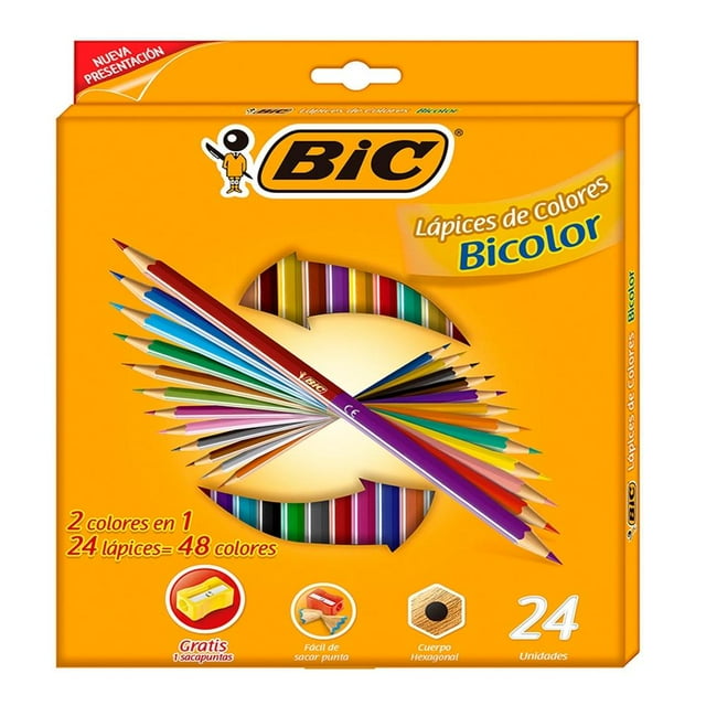 Lápices de Colores Bic Evolution Bicolor 24 Piezas