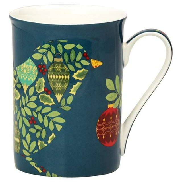 Boston International BOB743640 Festive Bird Bone China Mug, Blue