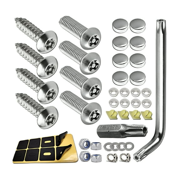LAMIRO Anti Theft Auto Security License Plate Screws Accessories Stainless Steel Screws