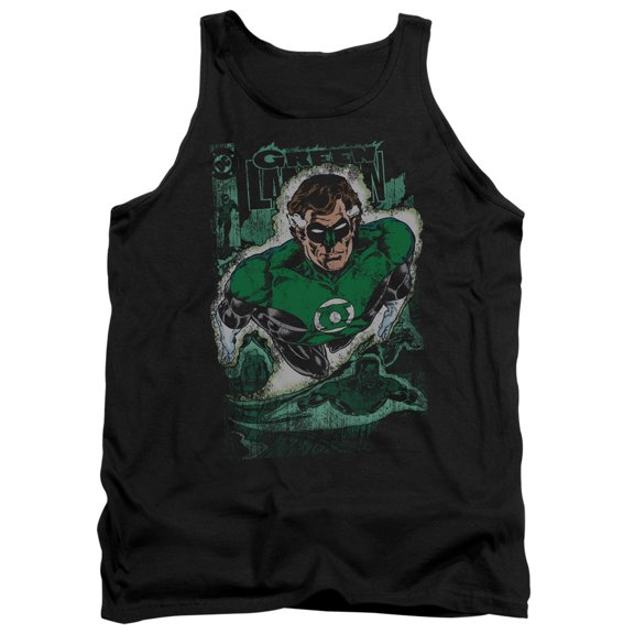 JLA Justice League Green Lantern #1 Distress Adult Tank Top Black