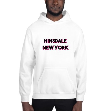 L Two Tone Hinsdale New York Hoodie Pullover Sweatshirt By Undefined Gifts