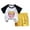 ZA Black, variant on Kids Clothes Boys Sweet Cartoon Prints Short Sleeve Shirt Tops Floral Prints Shorts 2Pcs Beige Baby Boy Outfit 3-4 Years