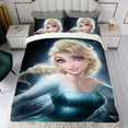 thumbnail image 4 of Frozen Chica Elsa Princesa Conjunto de sábanas temático, trío de piezas, cómodo y amigable con la piel, diseño único, regalo de decoración para el hogar para familiares, amigos y fans,140cm *210cm, 4 of 6
