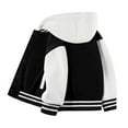 thumbnail image 6 of Wuxian Toddler Coat Hooded Varsity Jacket Color Block Baseball Jacket Bomber Coat School Uniform With Pocket Jacket,Black,2-3 Years, 6 of 6