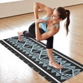 thumbnail image 6 of Boho Multicolor Geometric Ethnic Pattern Hot Yoga Mat Towel Non Slip for Hot Yoga - Quick-Drying Yoga Mat Cover with 4 Corner Pockets with Travel Bag - Hot Yoga Towel Non Slip 74"x26", 6 of 6