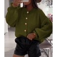 thumbnail image 2 of Cardigan PRETTYGARDEN Mujer Corto Verde Militar XL, 2 of 5