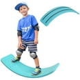 thumbnail image 3 of Qaba 32.3" Balance Board, Wobble Board for Kids & Toddlers, Curvy Rocker Board, Montessori Waldorf Toy for Ages 3-6 Years Old, Blue, 3 of 10
