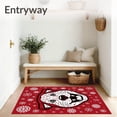 thumbnail image 3 of ODIKA 3'x5' Machine Washable Non-Slip Area Rug, Smiling Dog with Festive Snowflake Motifs High Traffic Rug, Red, 745579, 3 of 7