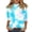 68# Light Blue, variant on Shirts for Women Summer 3/4 Sleeve Crew Neck Plus Size Floral Print Blouse Womens Tops Dressy Casual T-Shirt Painted Graphic Tees Multicolor S