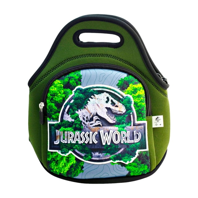 Lonchera Neopreno Suave Modelo, Jurassic World, Bolsa Reutilizable para Almuerzo con Correa Expandible