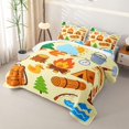 thumbnail image 3 of Manfei Adventure RV Accessories Quilt King 3 Pieces,Cartoon Squirrel Duck King Coverlet Set,Light Yellow Orange,1 Bedspread and 2 Pillowcases, 3 of 7