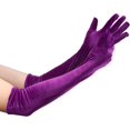 thumbnail image 4 of Long Velvet Elbow Length Opera Gloves for Women Halloween Cosplay Party (Purple), 4 of 6