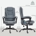thumbnail image 2 of Chaise de Bureau Grise Inclinable avec Repose-Pieds et Massage par Vibration à 7 Points – Chaise de Bureau à Hauteur Réglable pour le Confort et la Détente à la Maison, 2 of 7