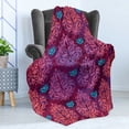 thumbnail image 4 of Grunge Soft Flannel Fleece Throw Blanket, Abstract Nature Inspired Lilac Pattern Vintage Floral Design Symmetrical , Cozy Plush for Indoor and Outdoor Use, 60" x 80", Multicolor, by Ambesonne, 4 of 5