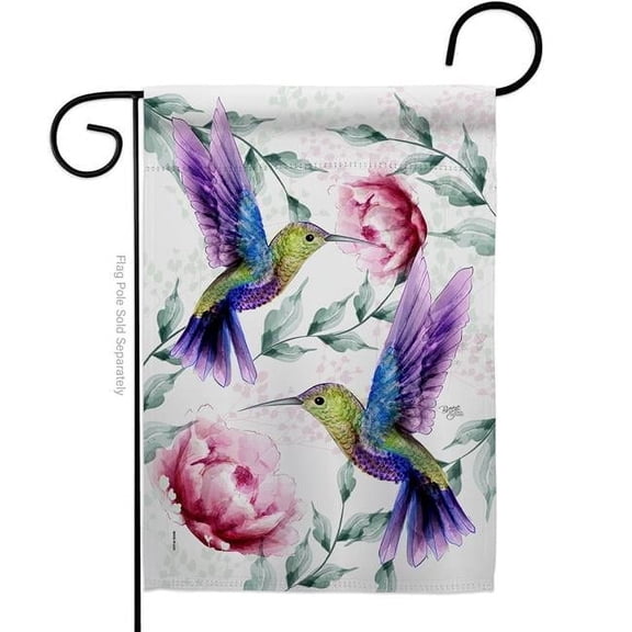 Breeze Decor G155068-BO Hummingbirds In Flight Animals Bird 13 x 18.5 in. Double-Sided Decorative Vertical Garden Flags for House Decoration Banner Yard Gift