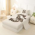 thumbnail image 2 of Erosebridal S Letter Monogrammed Twin Sheet Sets 3pcs For Teens Adults,Girls Boys Vintage Cheetah Print Bow Bedding, 2 of 5