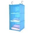 thumbnail image 2 of nipocaio Wardrobe Organizer With 3 Compartments, Hanging Fabric Cabinet With Iron Frame, Foldable Hanging Shelf, Storage System For Clothes, 2 of 5