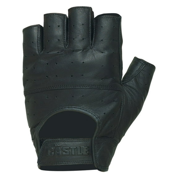 Castle Gel Fingerless Leather Gloves Black XXL