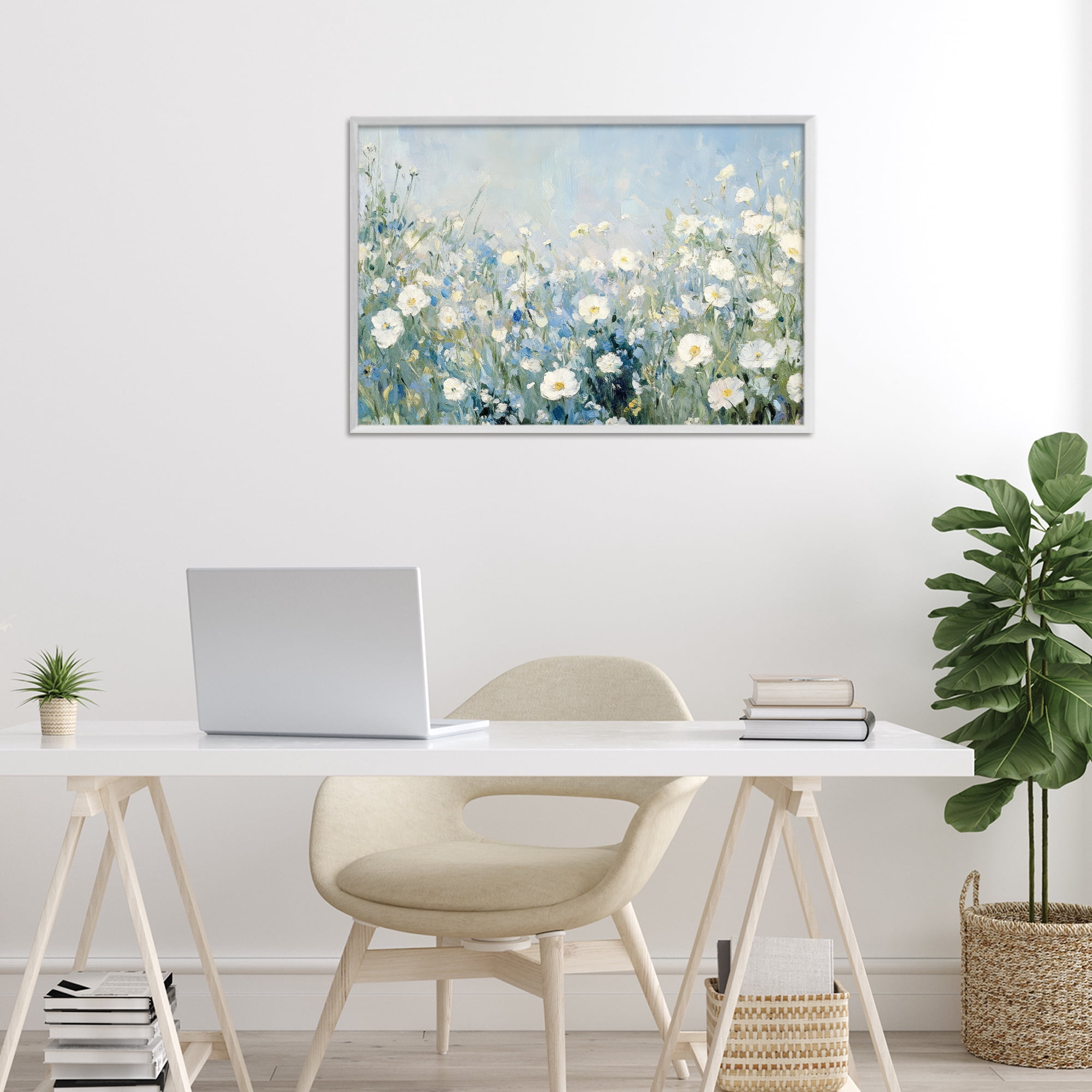 Stupell Industries Meadow Foliage Dream White Framed Giclee Art, design by Petal Prints Design