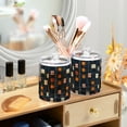 thumbnail image 3 of Yayeee 2 Pack Qtip Holder Bathroom Cotton Swab Canister with Lid Clear Dispenser Set, Orange Checkered Pattern, 3 of 6