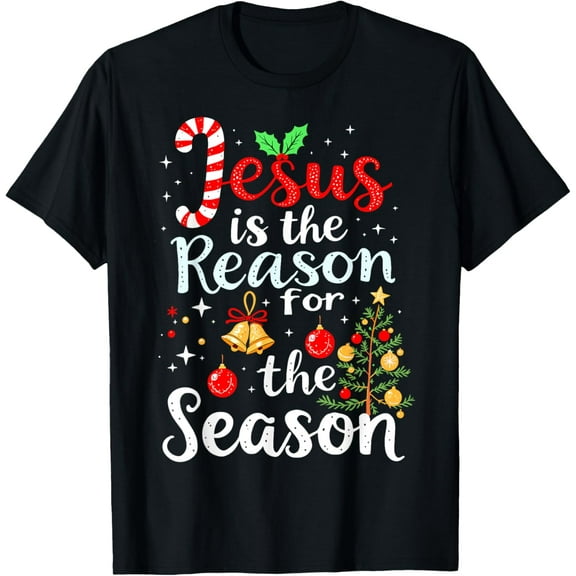 Jesus is the Reason for the Season Christmas Christian Tee T-Shirt
