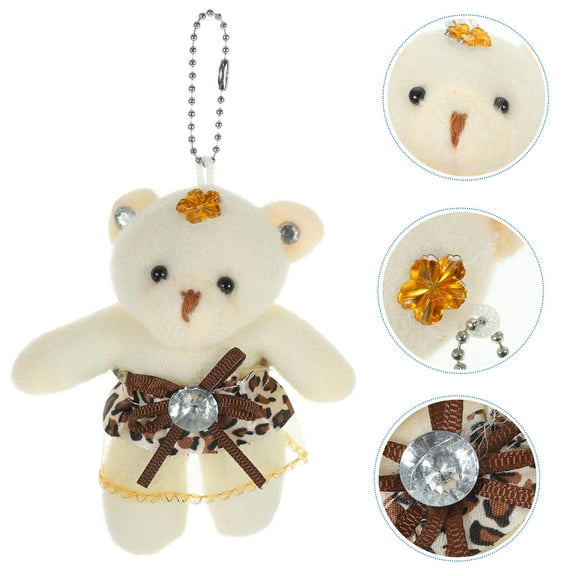 GAXIRE 4-Pack Small Plush Bears with Leopard Print, Cute Stuffed Animals Perfect for Wedding Bouquets and
