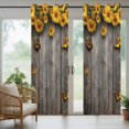thumbnail image 4 of Summer Sunflower Outdoor Curtains for Patio, Country Style Floral Wood Grain Waterproof Outside Curtains Privacy Blackout Curtain for Porch Pergola Cabana, 2 Panel 54W x 84L Inch, 4 of 9